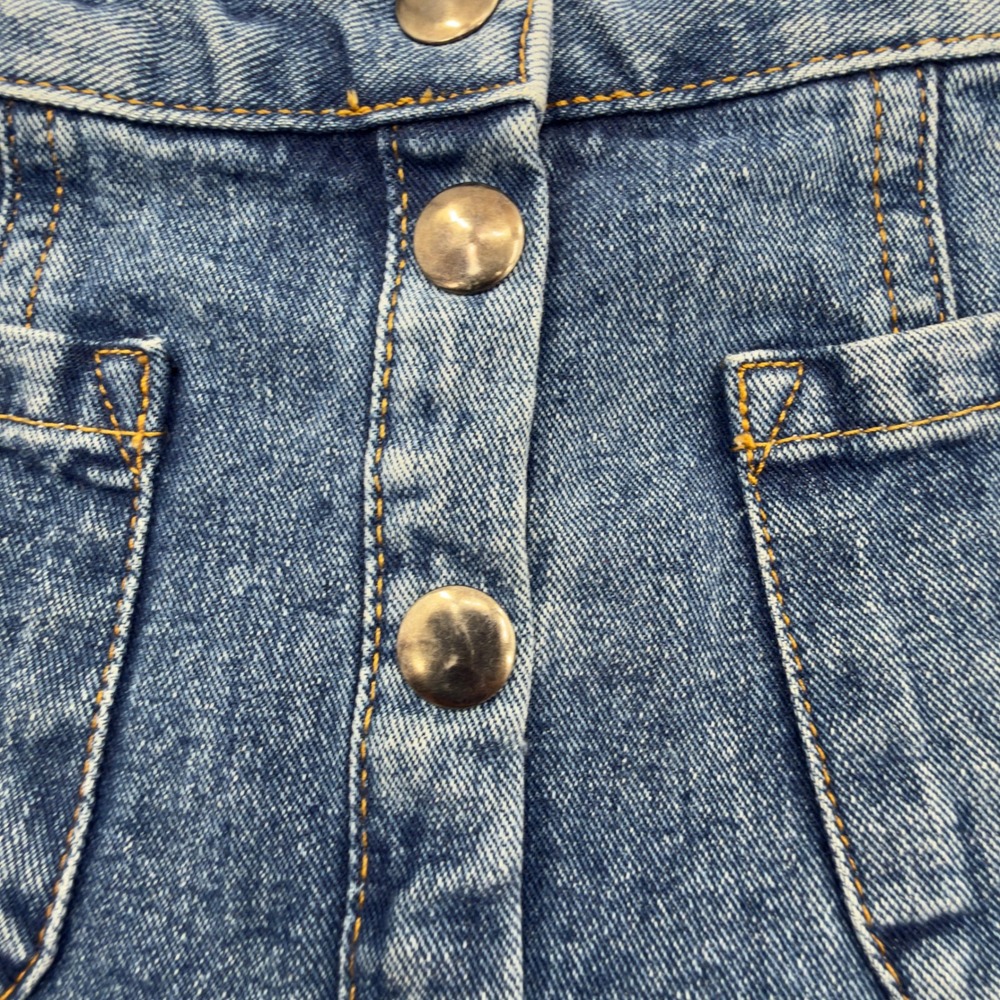 BDG Urban Outfitters Blue Denim Button Front Mini Skirt M Wash Small Indie Retro - Picture 6 of 13